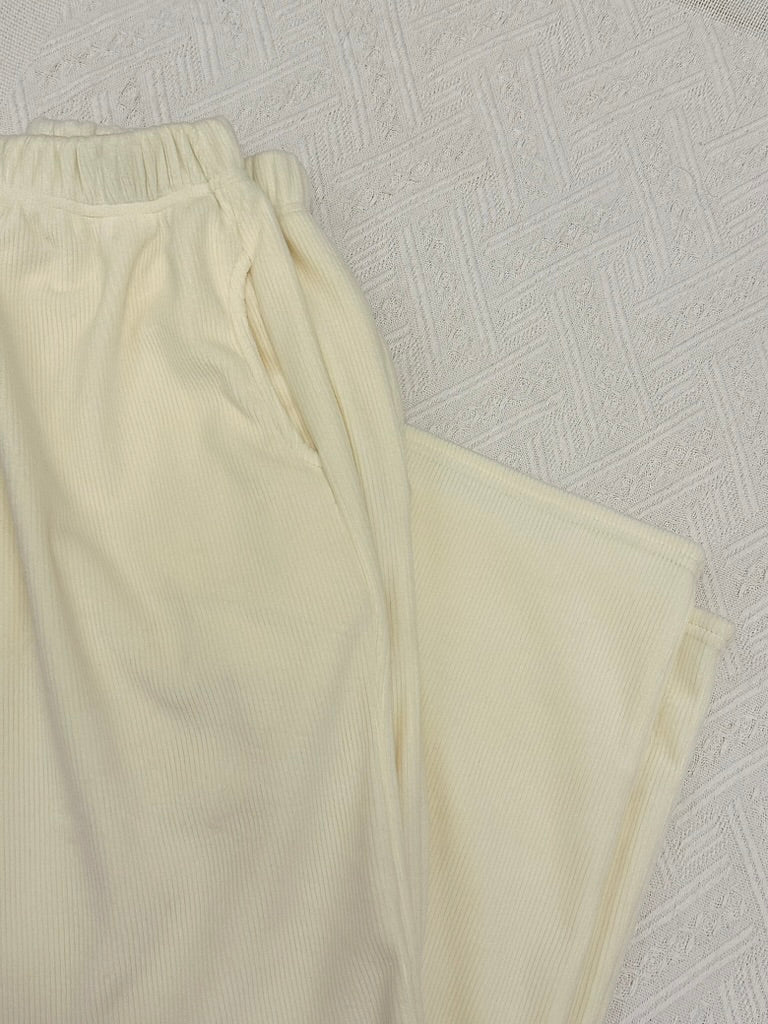 Casual high waisted fleece cotton pants