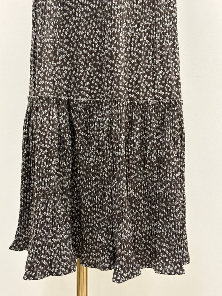 Retro style floral A-line maxi skirt