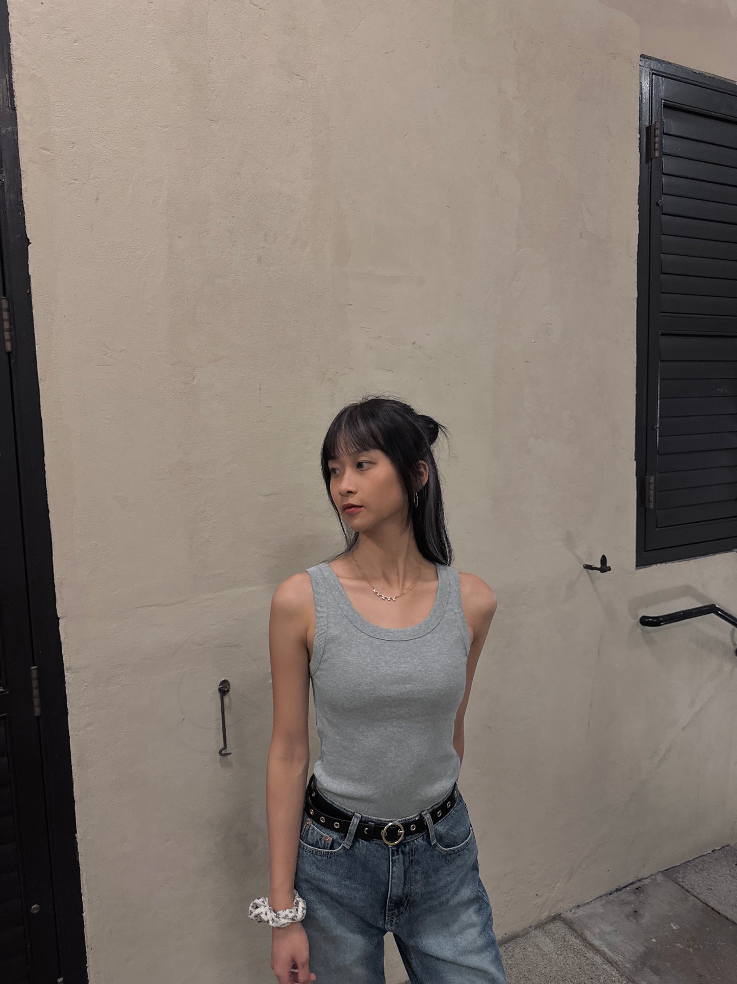美式復古純色條紋背心