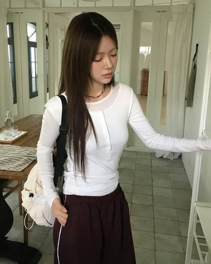 ［New-In］條紋假兩件上衣｜歐美簡約風｜著出高級感