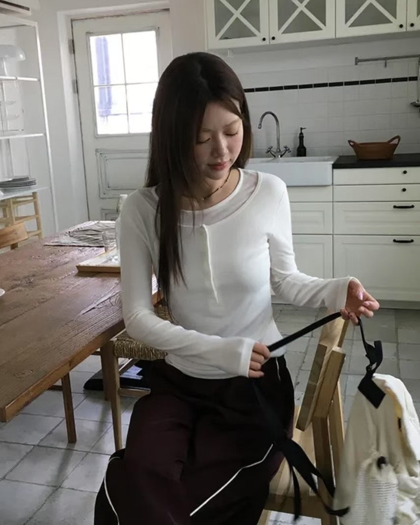 ［New-In］條紋假兩件上衣｜歐美簡約風｜著出高級感